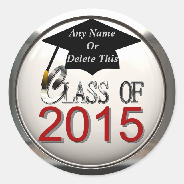Clase De Pegatinas De Graduación De 2015 (Anverso)