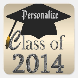 Clase de pegatinas de la graduación del oro 2014 y