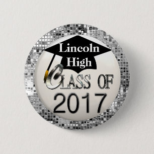 Clase de plata de las lentejuelas del botón 2017