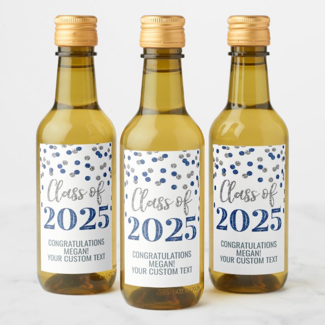 Clase de Purpurina azul plateado de 2025 Graduació (Botellas)