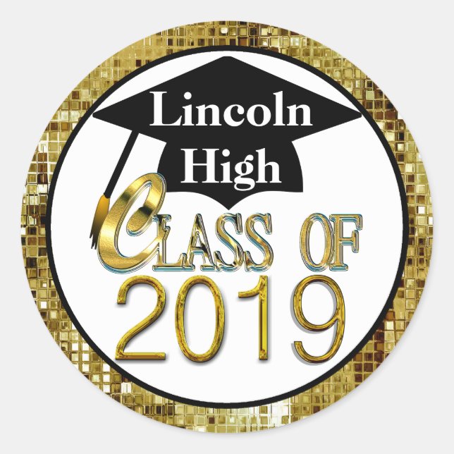 Clase De Sellos De Graduación De Oro De Esparkling (Anverso)