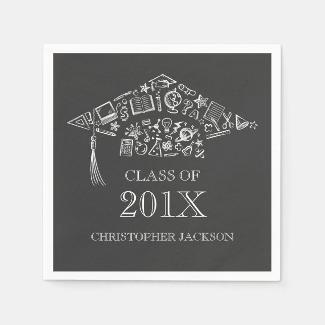 Clase de servilleta de papel de gorra de graduació (Anverso)