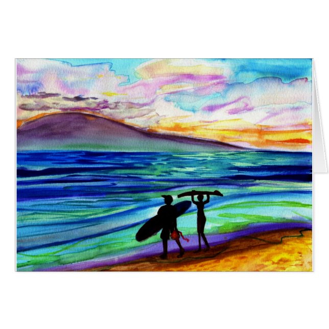 Clase de surf por la tarde Lahaina (Anverso (Horizontal))