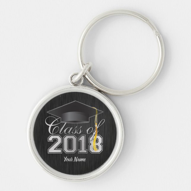 Clase del llavero 2018 de la graduación (negro y (Frente)