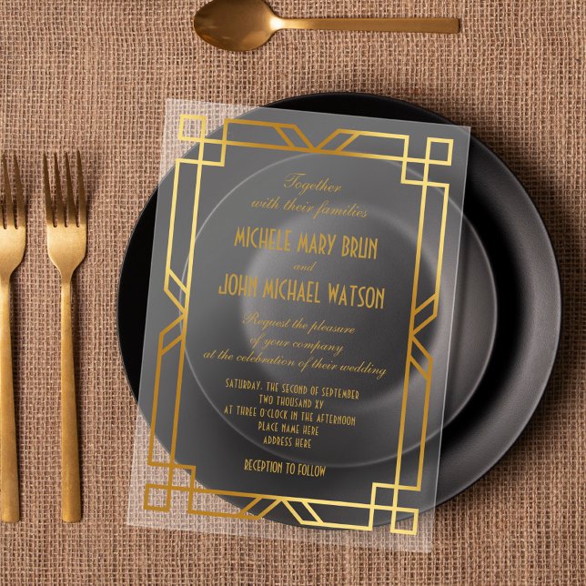 Clase elegante Invitación de boda transparente Art (Subido por el creador)