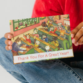 Clase escolar con tarjeta de apreciación del profe