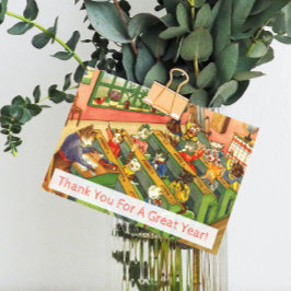 Clase escolar con tarjeta de apreciación del profe