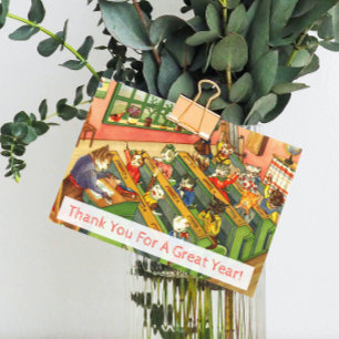 Clase escolar con tarjeta de apreciación del profe