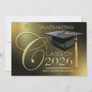 Clase Fancy de la Invitación de graduación de oro 