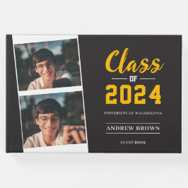 Clase fotográfica del Libro de invitados Gris y Or