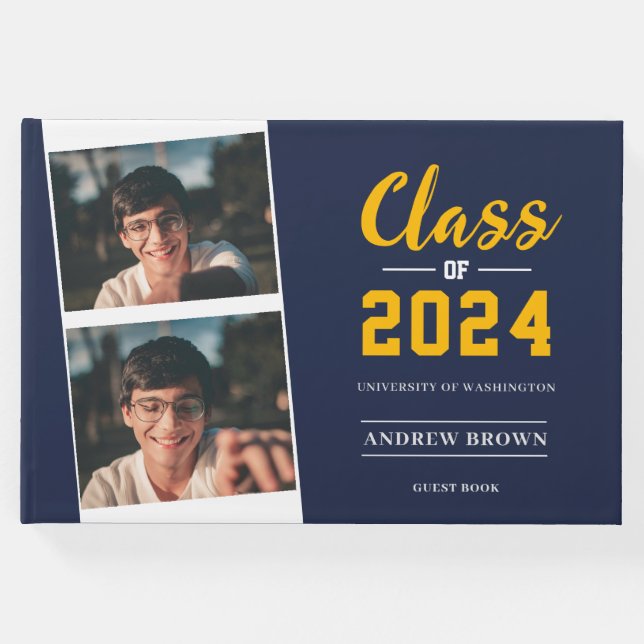 Clase fotográfica del Libro de Invitados Navy Blue (Anverso)