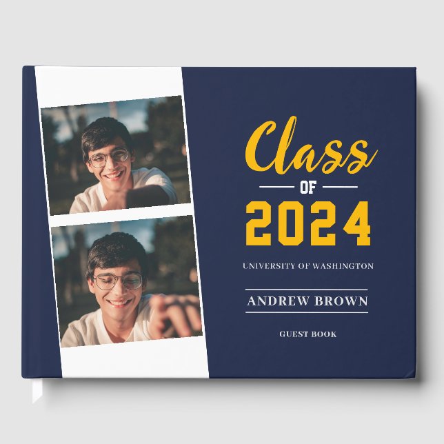 Clase fotográfica del Libro de Invitados Navy Blue (Anverso)