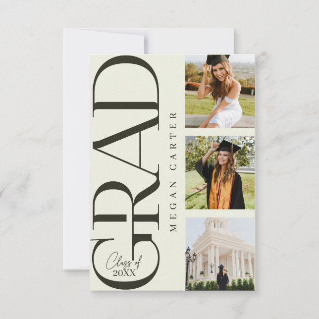 Clase moderna de la tarjeta de Invitación de gradu (Anverso)