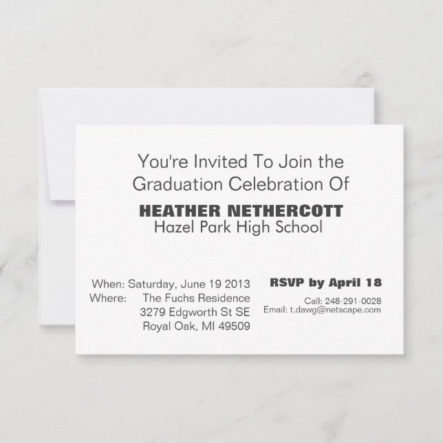 Clase moderna de la tarjeta de la graduación de (Anverso)