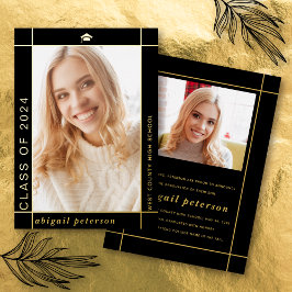 Clase negra de la invitación de Relieve metalizado