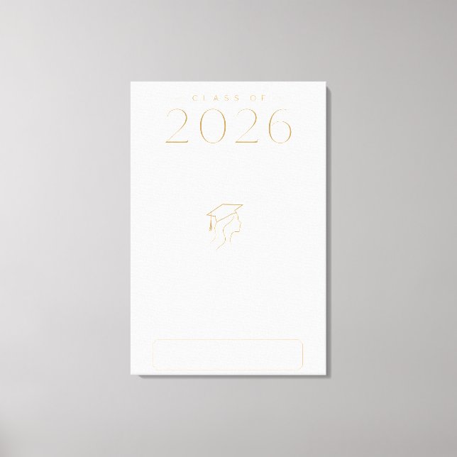 Clase personalizada de 2026 Nombre Arte Elegante (Anverso)
