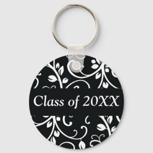 Clase personalizada remolino floral de llavero