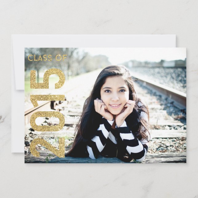 Clase Purpurina de oro de 2015 Invitación a gradua (Anverso)