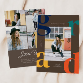 Clase retro negrita de la invitación a graduación 