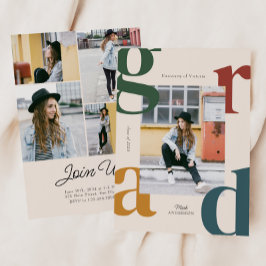 Clase retro negrita de la invitación a graduación 