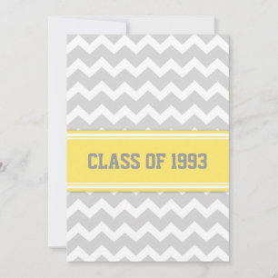 Clase Reunión Invitaciones Gray Lemon Chevron