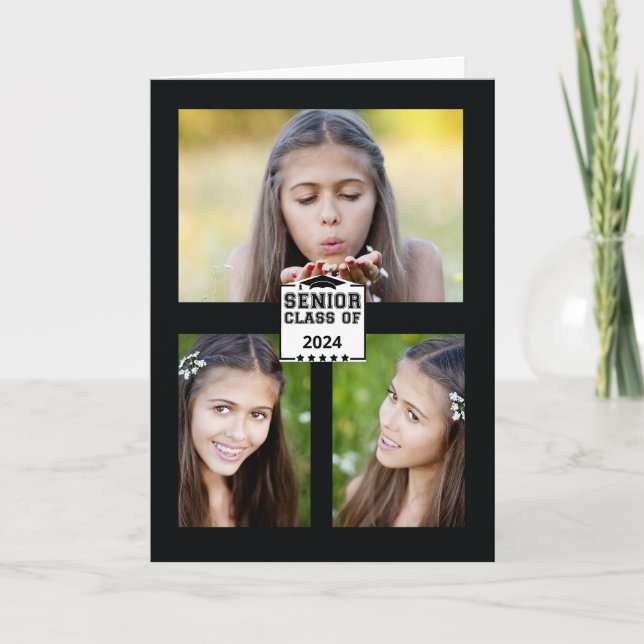Clase Senior de la Invitación de Graduación Fotogr (Anverso)