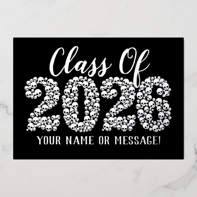 Clase Skulls De Tarjeta De Relieve metalizado dora (Anverso)