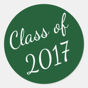Clase Verde y Blanca de Pegatinas de Graduación de