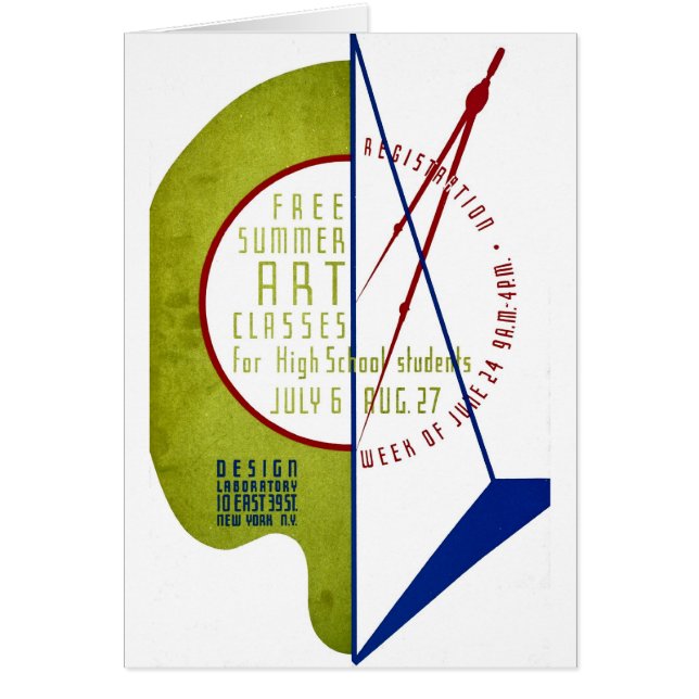 Clases de arte libres del verano - poster de WPA - (Frente)