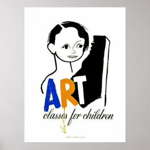 Clases de arte para niños - Poster de WPA con niño
