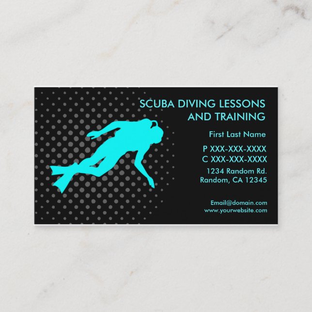 Clases de buceo Scuba entrenando tarjetas de perso (Anverso)