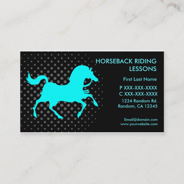 Clases de equitación tarjetas de personalizado (Anverso)