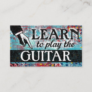 Clases de guitarra tarjetas de negocios - Rojo azu