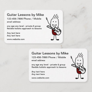 Clases de guitarra Tarjetas Guay de doble cara par