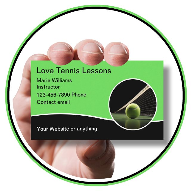 Clases de tenis Tarjetas de visita modernas (Subido por el creador)