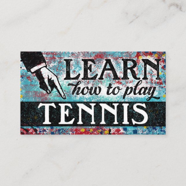 Clases de tenis Tarjetas de visita - Rojo azul (Anverso)
