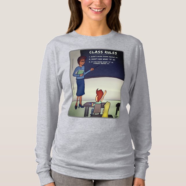 Clases Reglas de la camiseta de manga larga gris d (Anverso)