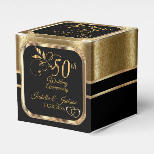 Caja 50 aniversario 13x9x4 personalizada para bodas oro