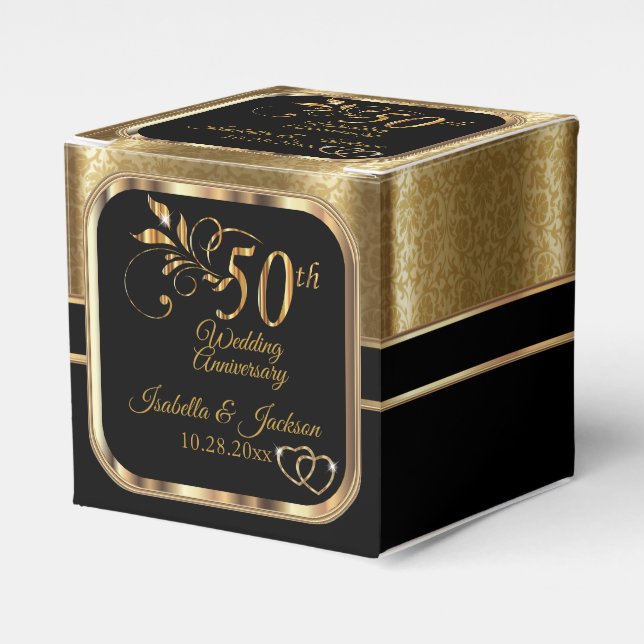 Clásica caja de favores del 50 aniversario Boda (Costado Anverso)