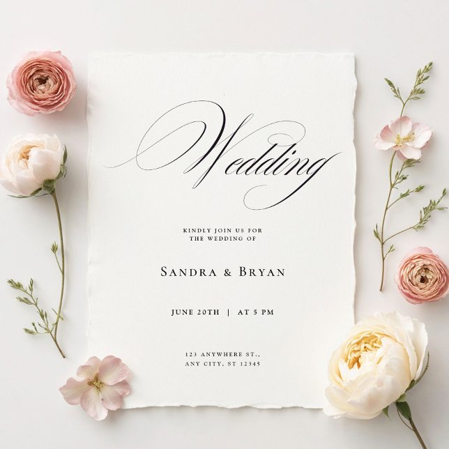 Clásica caligrafía Elegante Invitación a la boda (Subido por el creador)