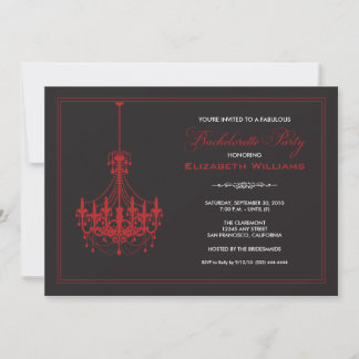 Clásica Candelier Bachelorette Invitación (rojo)
