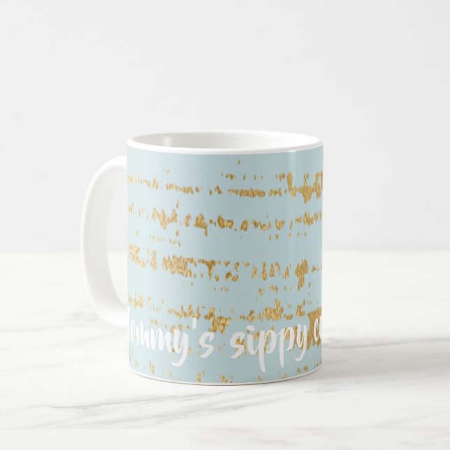 "Clásica Copa Sippy de Mami Dorada/Azul" (Anverso izquierdo)