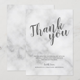 Clásica Elegante Tarjeta de Agradecimiento de Boda