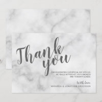 Clásica Elegante Tarjeta de Agradecimiento de Boda