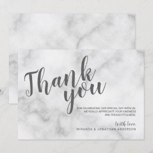 Clásica Elegante Tarjeta de Agradecimiento de Boda