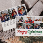 Clásica Feliz Año De Navidad En Reseña De Nueve Fo<br><div class="desc">Celebre la temporada con este año único y clásico de navidad en la revisión de nueve tarjetas de vacaciones fotográficas con un toque de encanto vintage. El diseño minimalista muestra una elegante paleta de colores rojo y verde que evoca el espíritu acogedor del invierno. Su atractivo moderno y divertido, junto...</div>