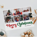 Clásica Feliz Año De Navidad En Revisión 6 Foto<br><div class="desc">Celebre la temporada con este año único y clásico de navidad de los cerezos en la revisión de 6 tarjetas de vacaciones fotográficas con un toque de encanto vintage. El diseño minimalista muestra una elegante paleta de colores rojo y verde que evoca el espíritu acogedor del invierno. Su atractivo moderno...</div>