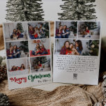 Clásica Feliz Navidad Vertical Nueve Foto<br><div class="desc">Celebre la temporada con esta exclusiva y clásica tarjeta de vacaciones verticales de 9 fotos de navidad navideña con un toque de encanto vintage. El diseño minimalista muestra una elegante paleta de colores rojo y verde que evoca el espíritu acogedor del invierno. Su atractivo moderno y divertido, junto con la...</div>