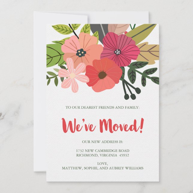 Clásica Floral hemos movido la Invitación (Anverso)