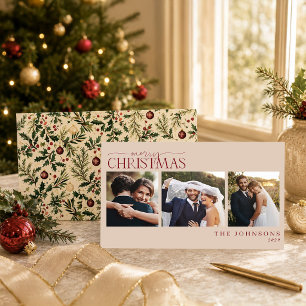 Clásica Foto Botánica de Navidad de Recién Casados